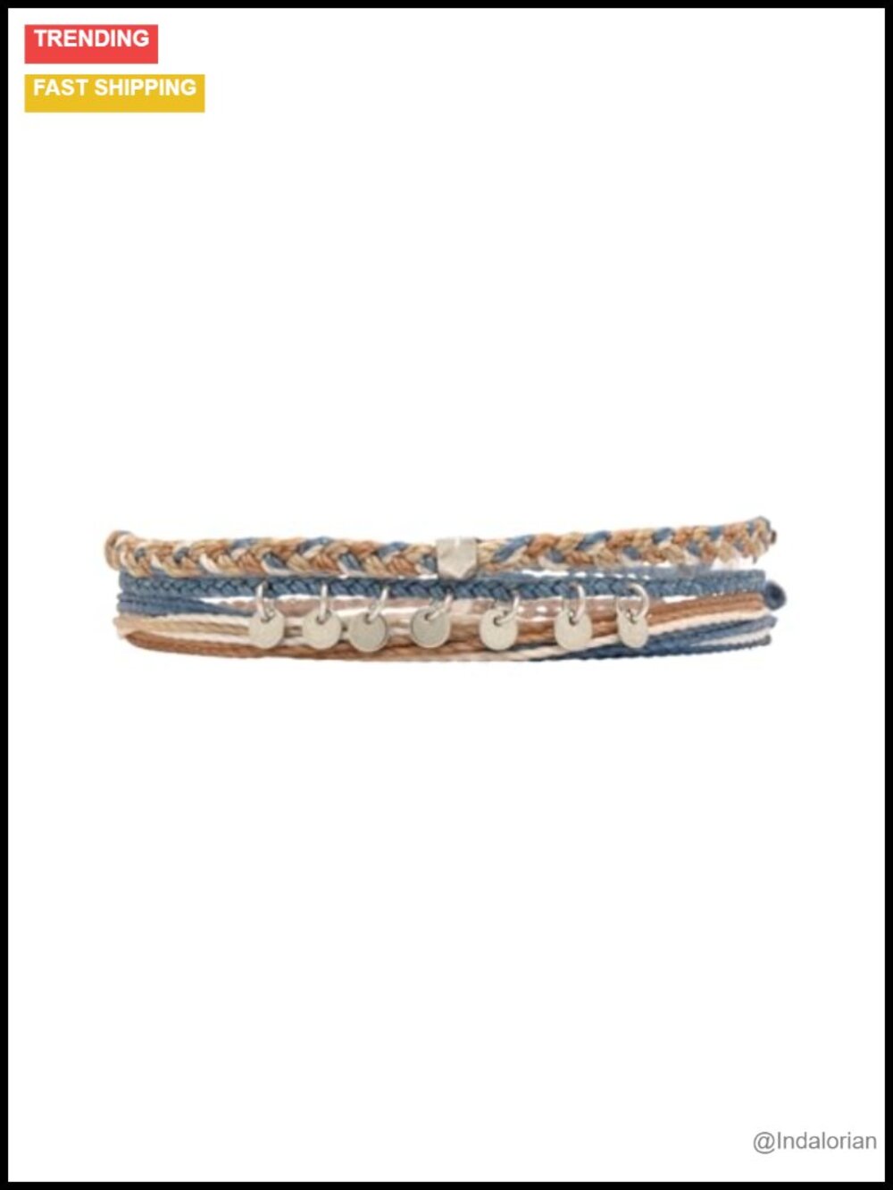 Pura Vida Yosemite 3-Piece Handmade Waterproof Adjustable Bracelet Stack